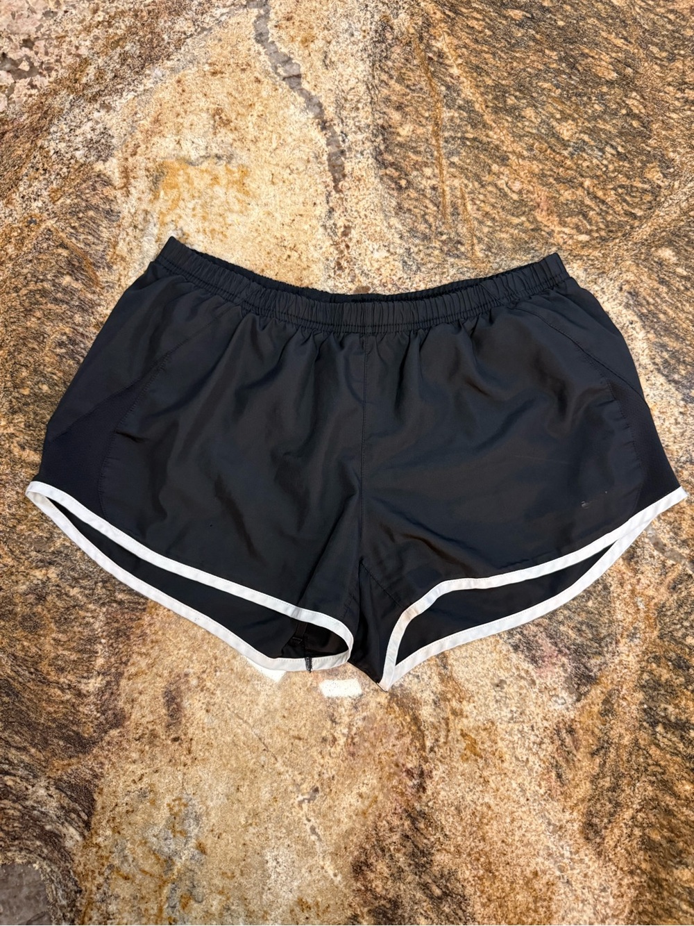 Nike Black Women's Athletic Shorts with White Piping